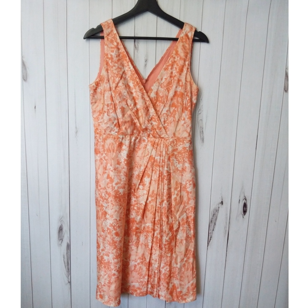 Talbot's Watercolor Silk V neck sheath dress  #115
